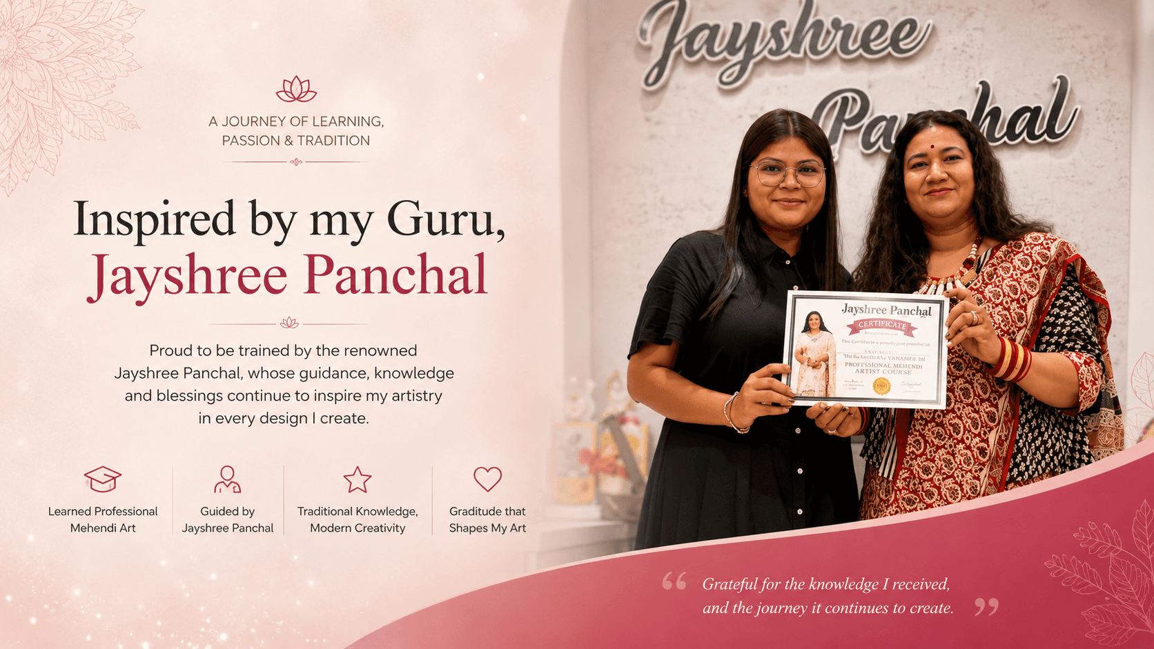 Avani learning professional mehendi art